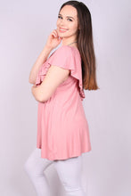 Load image into Gallery viewer, Mauve Ruffle Neck Top
