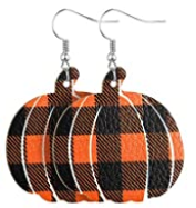 Plaid Pumpkin Earrings