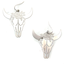 Load image into Gallery viewer, Longhorn with Flowers Earrings
