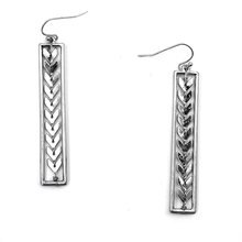 Load image into Gallery viewer, Rectangle Chevron Drop Earrings

